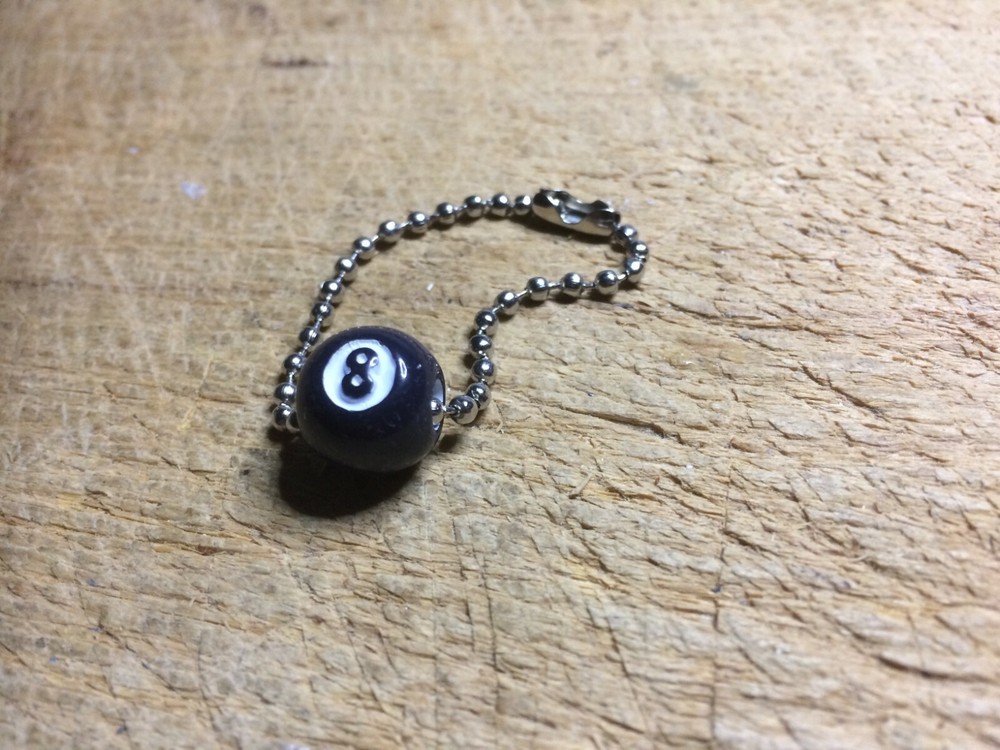 'THE 8 BALL' POOL Ball Lucky Talisman zipper pull 4 Flying Flight Jacket - repro