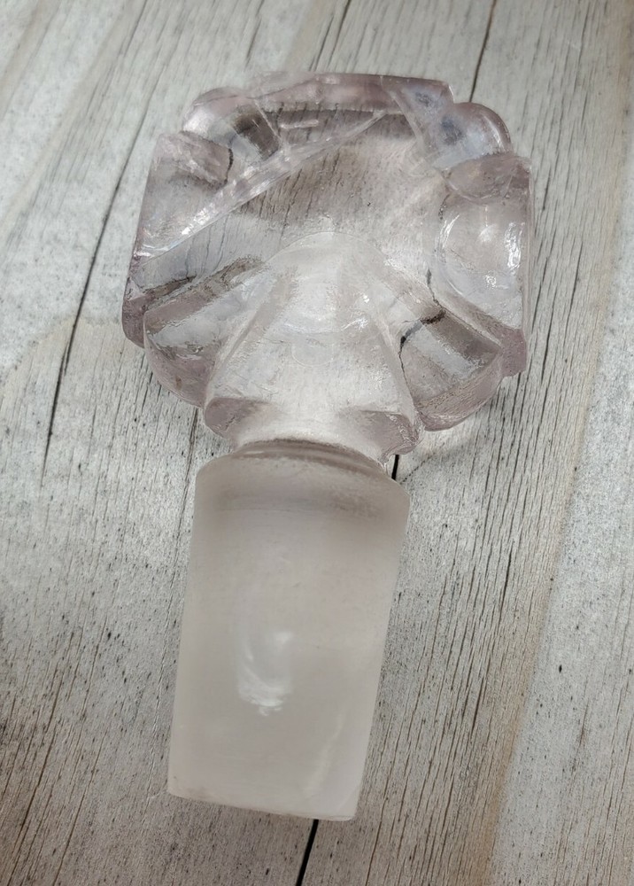 Alfred Wright Perfumer Embossed Rectangular Perfume Clear Bottle Cross Stopper