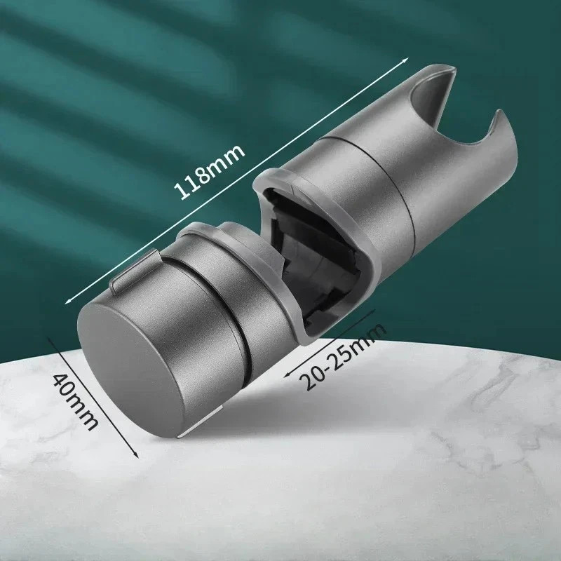 Universal Adjustable Shower Head Holder 18-25mm Chrome ABS Rail Mount**