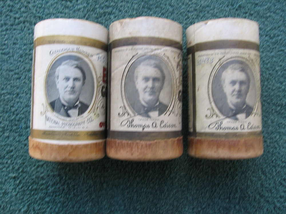 Vintage Edison Phonograph Empty Record Cylinders