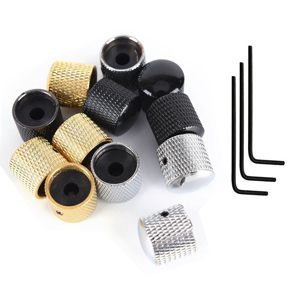 10Pcs Guitar Knobs Metal Dome Volume Tone Control Knobs for Electric Guitar Bass