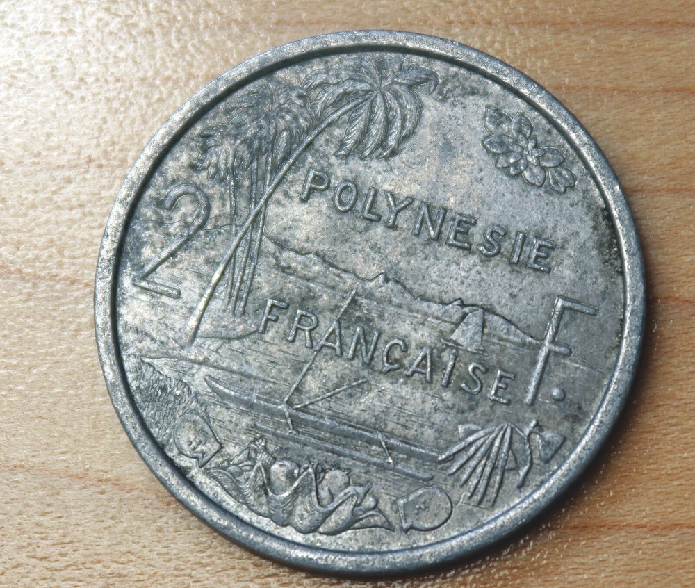 1975 French Polynesia 2 Francs