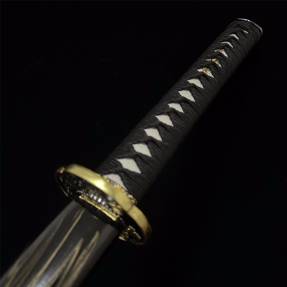 Black and Gold Samurai Katana Sword Unsharpened