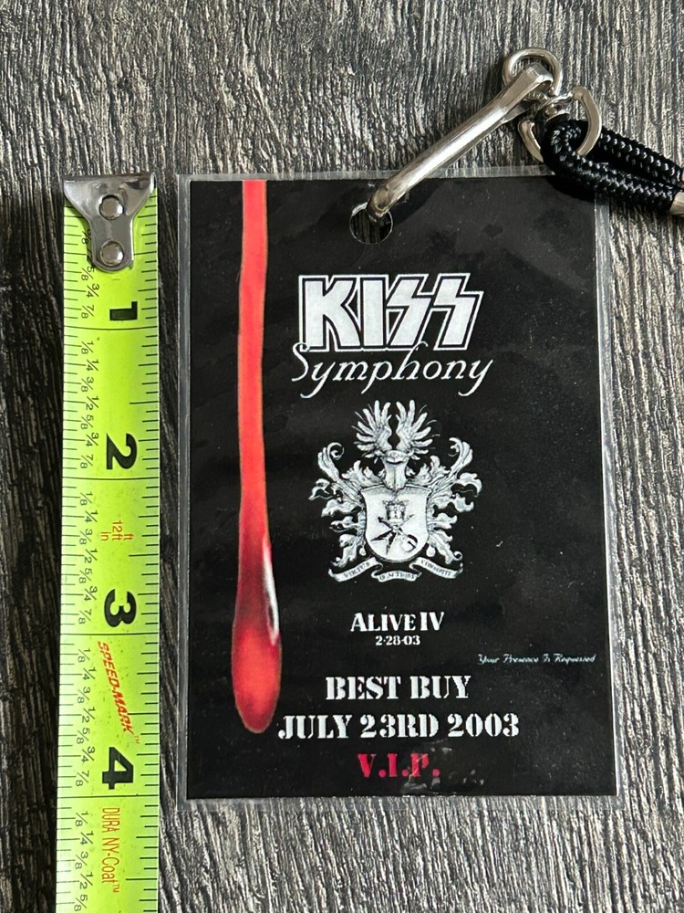 KISS LAMINATE PASS Kiss Symphony Alive IV Concert Best Buy VIP July 23 2003