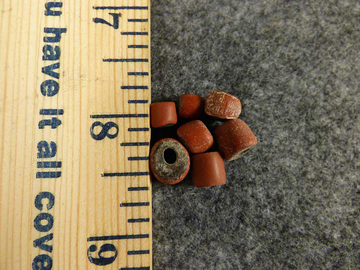 7 Huron Indian Hudson's Bay Company Trade Beads Green Hearts Trade Beads 1700's