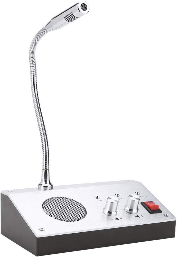 Intercom Dual Way System,Mic Speaker Window Counter Interphone Drive Thru Speake