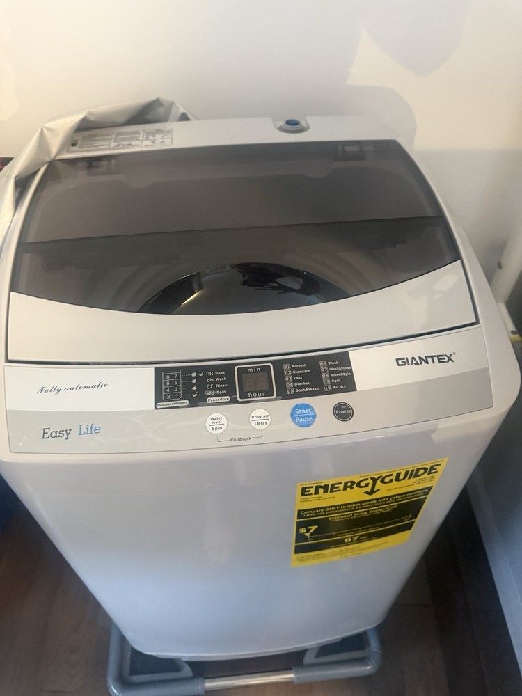 Giantex Easy Life Fully Automatic Compact Top-Loading Washing Machine White/Gray