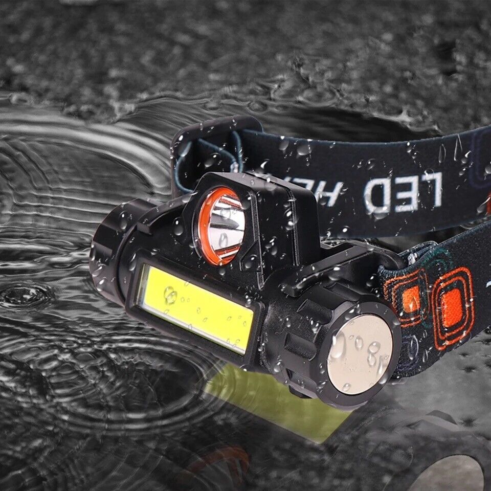 USB Rechargeable Waterproof LED Headlamp Headlight Head Light Flashlight 2 Modes