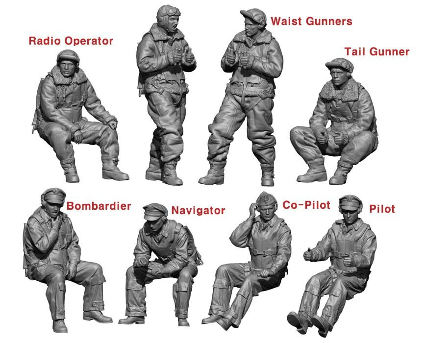 Legend 4816 1/48 B-17 Crew Set (8 Figures)