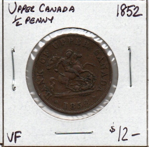 Upper Canada Half Penny 1852 VF