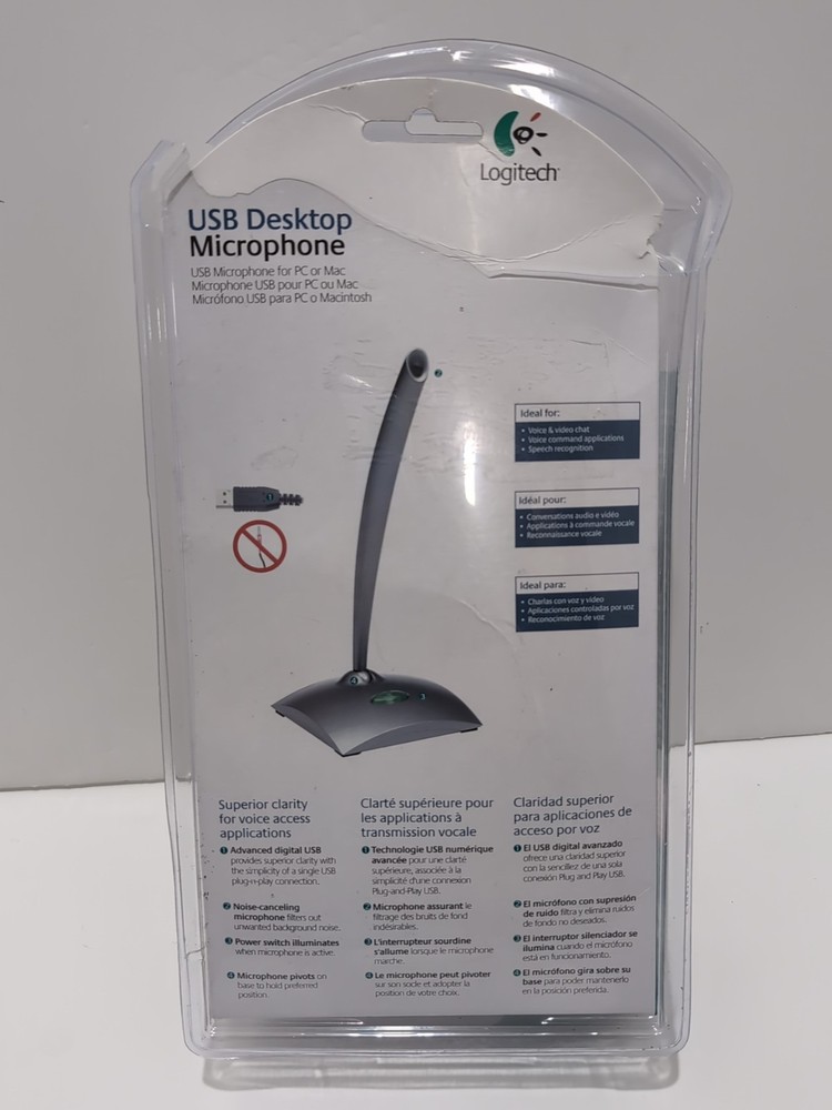 Logitech Consumer USB Desktop Microphone 980186-0403 for PC Mac