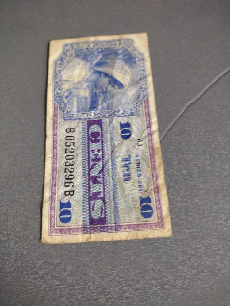 1966 Military Payment Certificate 10 Cents