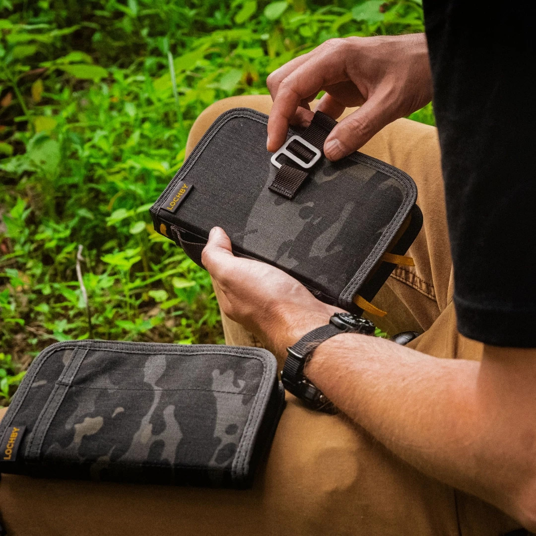 Lochby Mini Field Journal Black Camo | Water Resistant Wax Canvas Cover