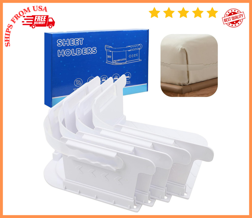 Bed Sheet Holders for Corners, Sheet Holders Keep Sheets Firm & Tight - Lock Fit