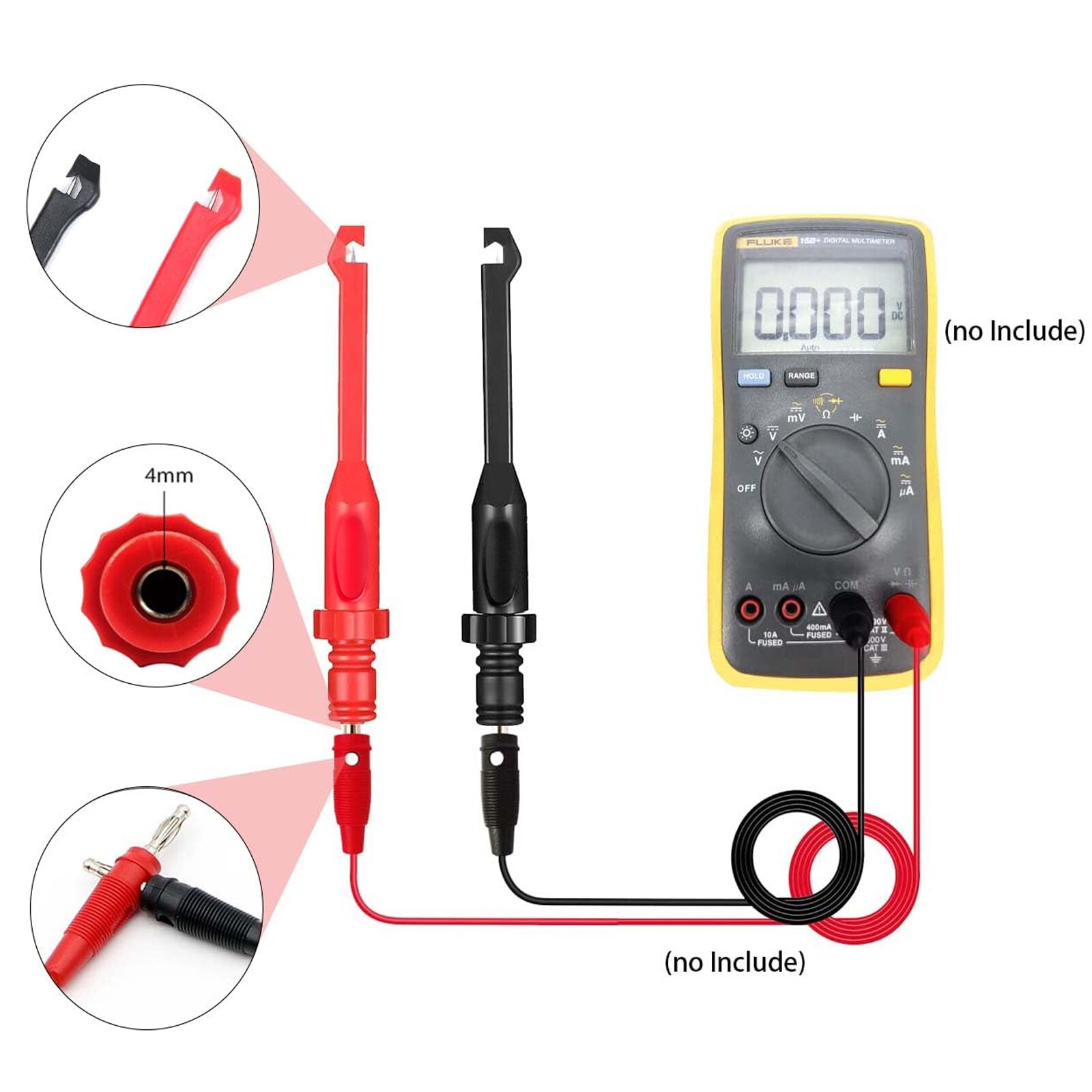 4Pcs Electronic Wire Piercing Probe Clip for Automotive Diagnostic Tester Tool