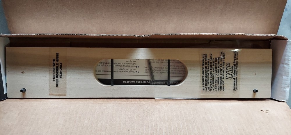 2 Vintage SOSS Invisible Hinge Router Guide Template no. 220