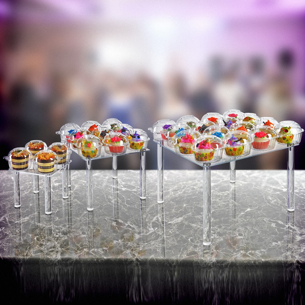 Azar Displays 3-Piece Acrylic Square Riser Set