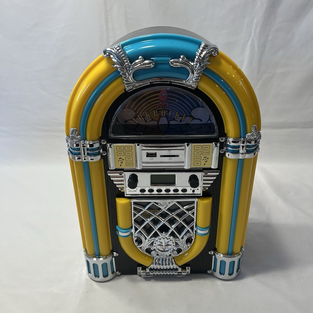 Arkrocket Athena Mini Jukebox Tabletop CD Player Bluetooth Speaker Radio/USB