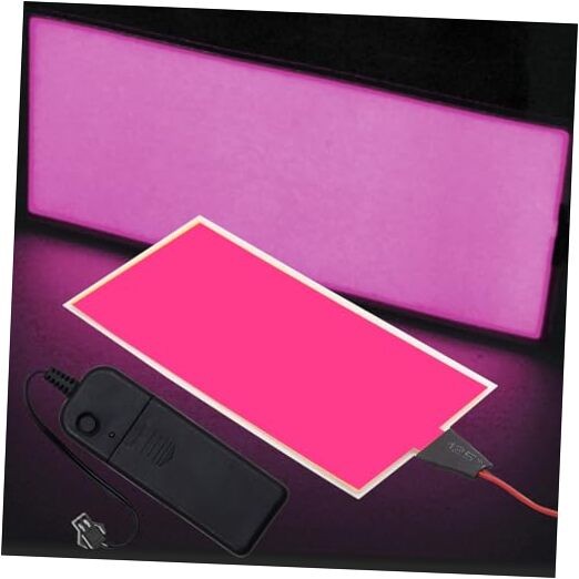 [3 Modes]  12X5CM Electroluminescent EL Panel Light,12V Flexible EL Panel Pink