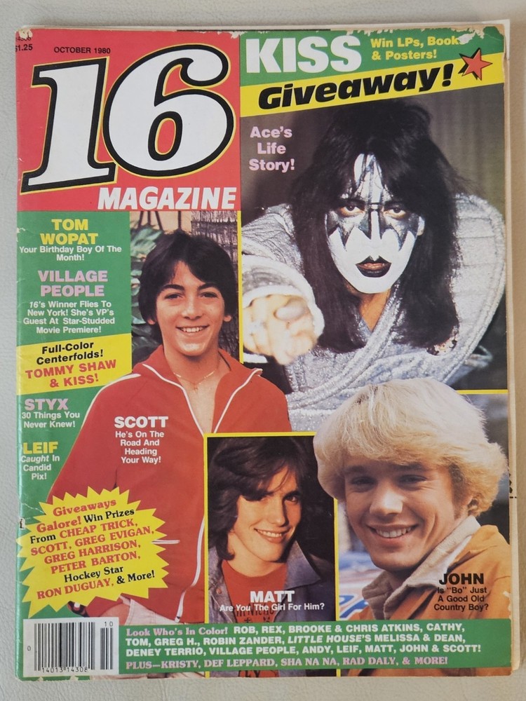 16 Magazine October 1980 KISS, STYX, BAIO, GARRETT, VAN HALEN, DUKES