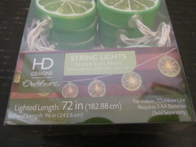 HD Designs Sliced Fruit 10-Light LED String Lights, Lemon or Lime