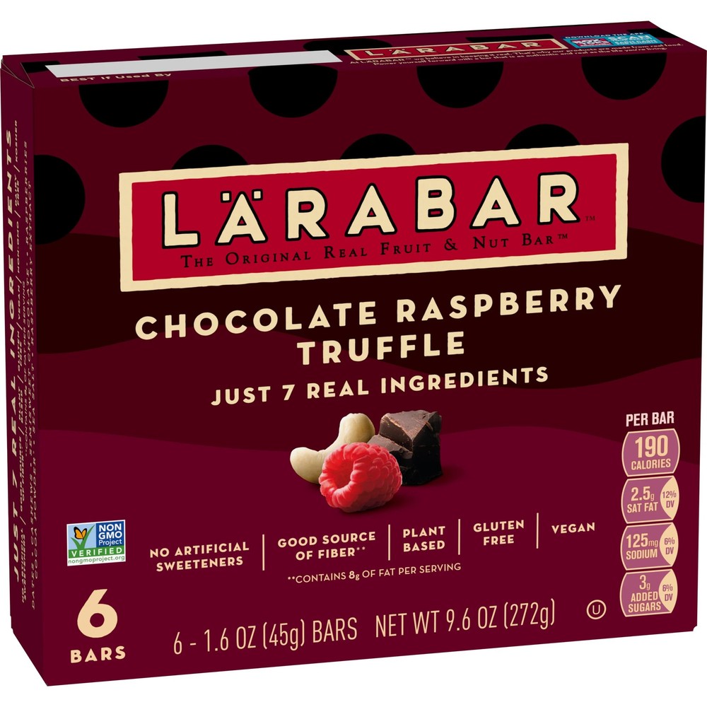 Larabar Chocolate Raspberry Truffle Fruit Nut Bars 6 Count