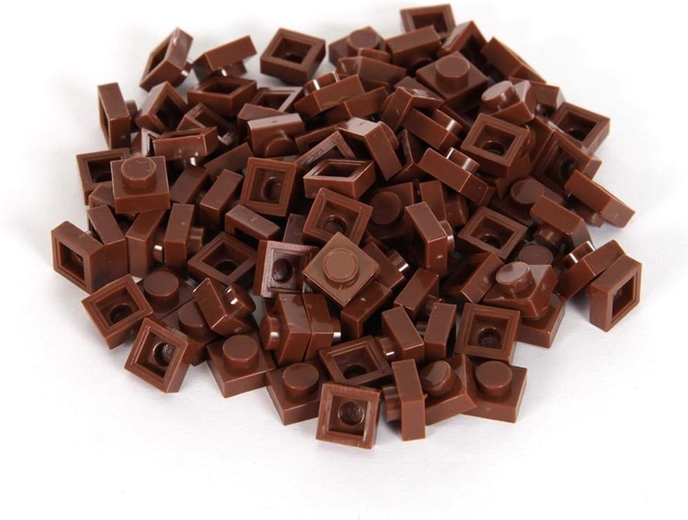 Brown Bricky Blocks 100 Pieces 1x1