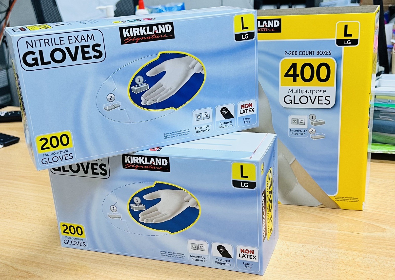 Kirkland Signature Nitrile Exam Gloves, Size Large 2 x box 📦 Total 400 count