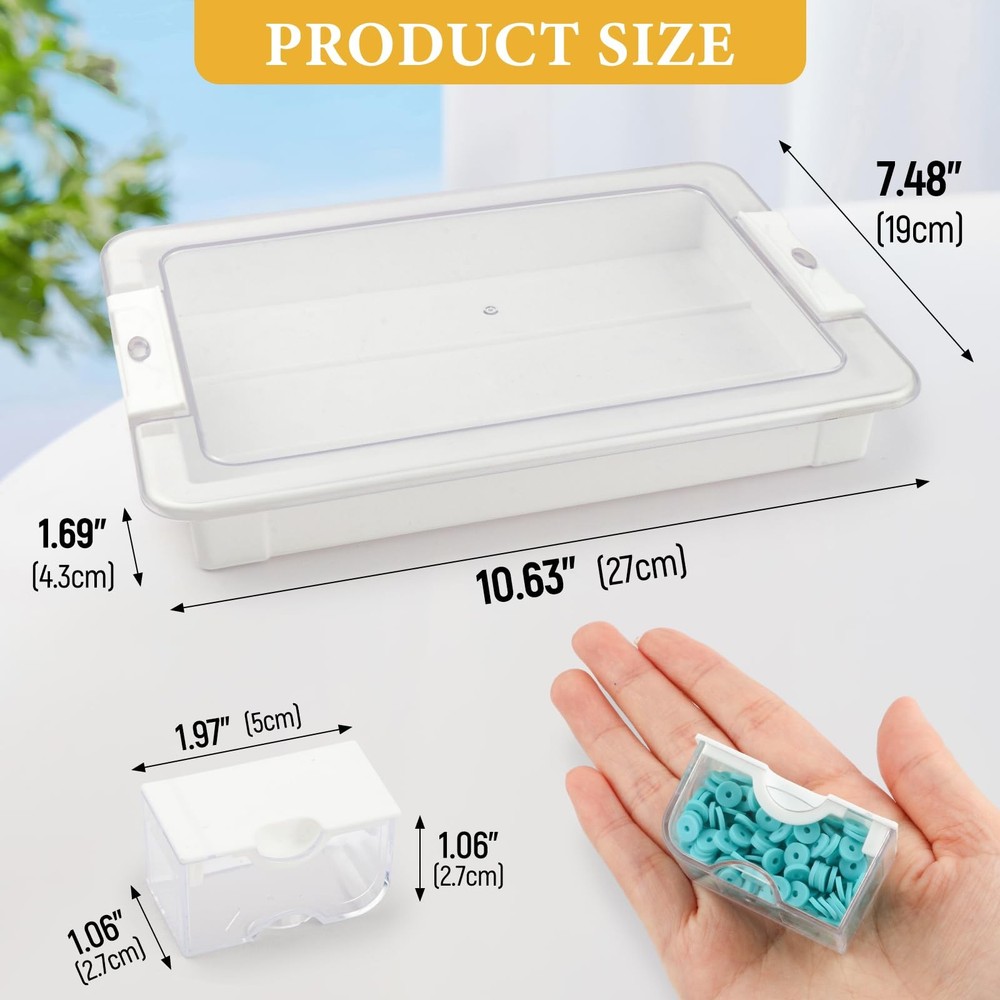 Bead Storage Grids Rectangle Storage Case Container Transparent, 24 Grids