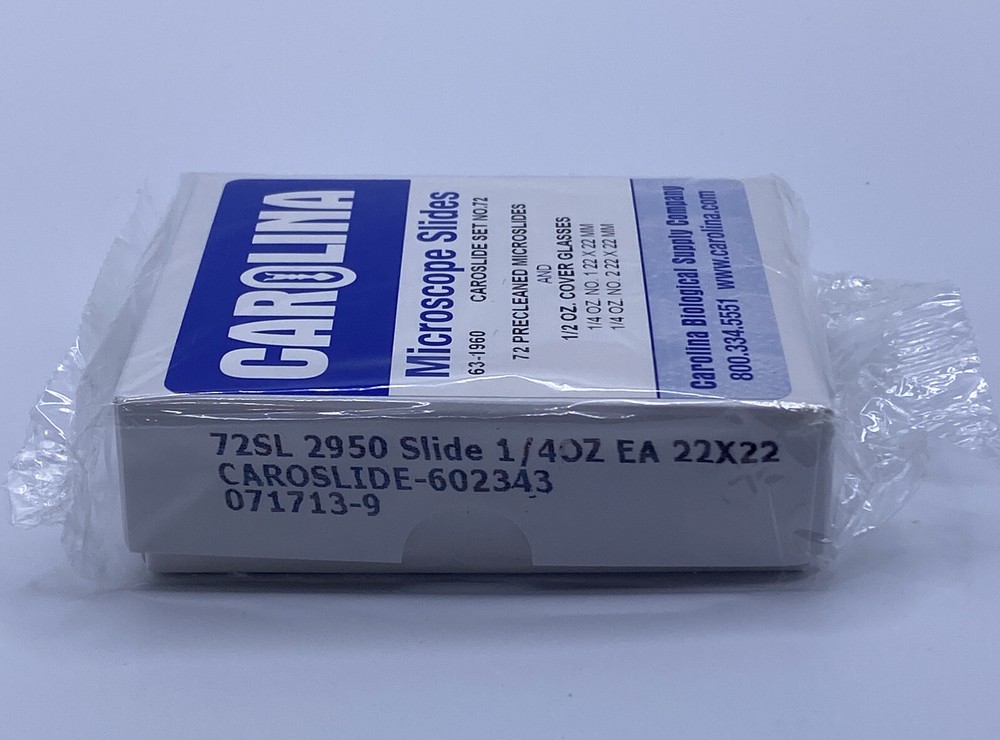 Carolina Microscope Slides 72 Precleaned Microslides & 1/2oz. Cover Glasses