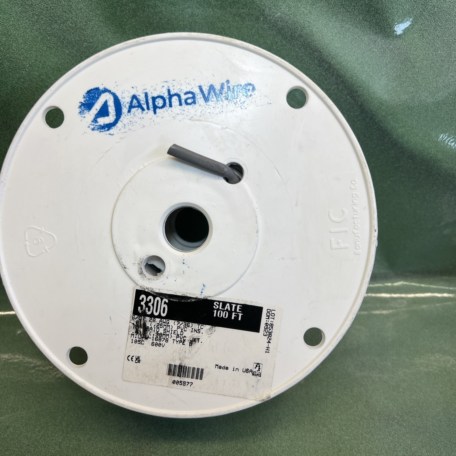 NEW Alpha Wire 3306 SL005 Multi-Conductor Cables 28AWG 6C SHIELD 100ft SPOOL