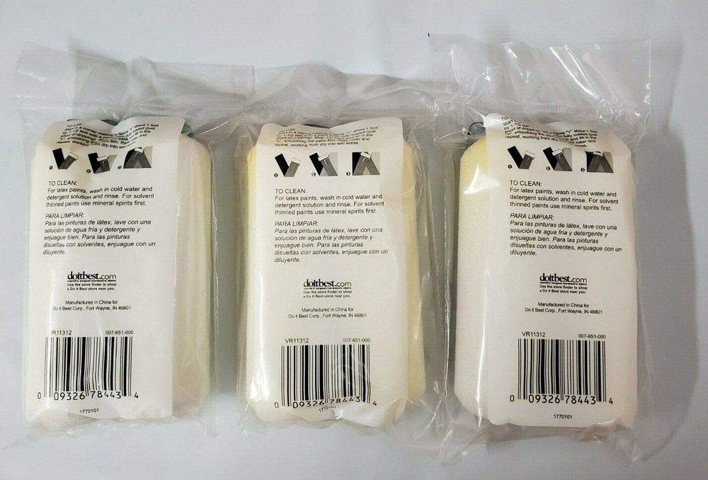 Do it Best 4" Foam Mini-Rollers, 2 Pack Refill (B)