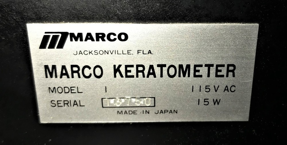 Marco Keratometer Model 1 with Bulb (tested)