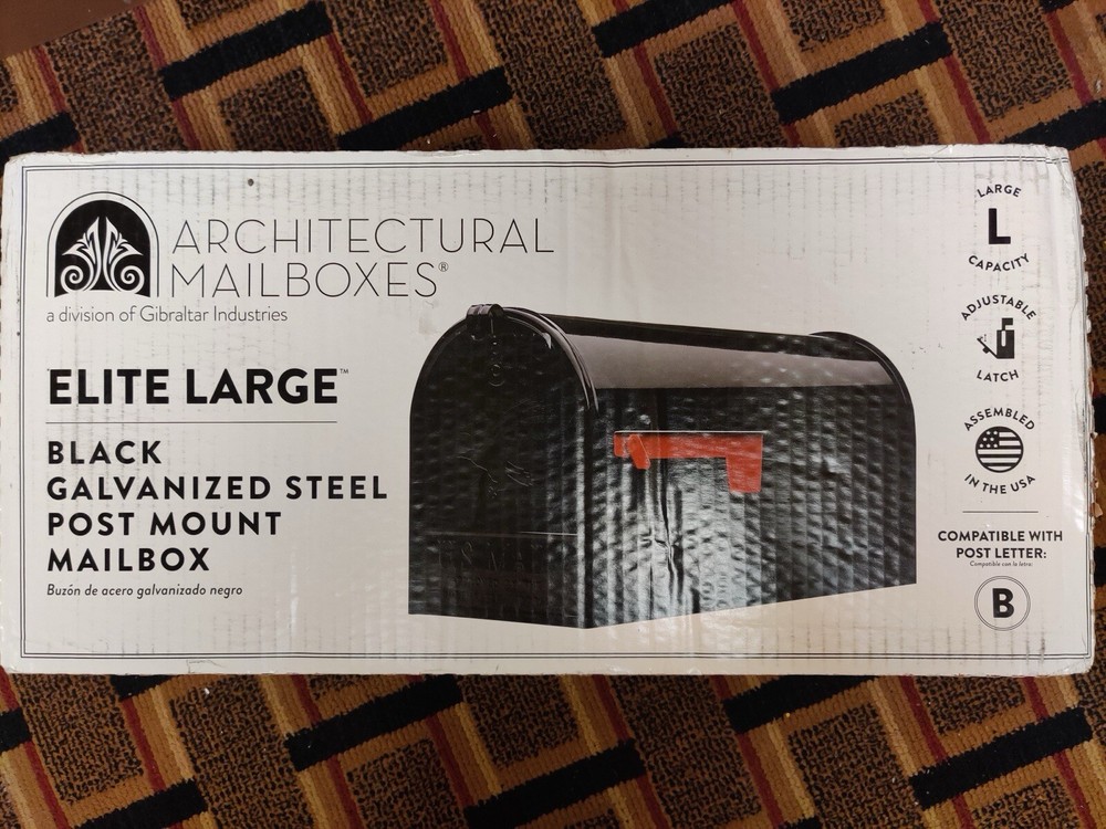 Architectural Mailboxes Post Mount Mailbox Extra Large Steel Black
