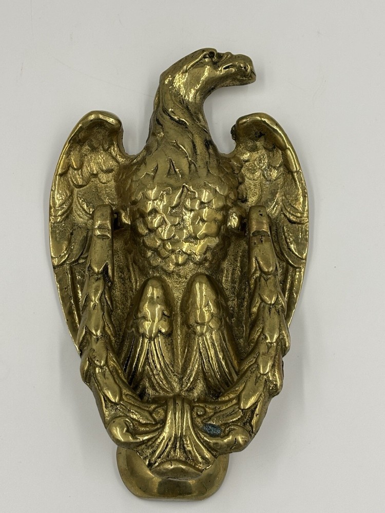 Solid Brass American Bald EAGLE Bird Door Knocker Large 8". Patriotic