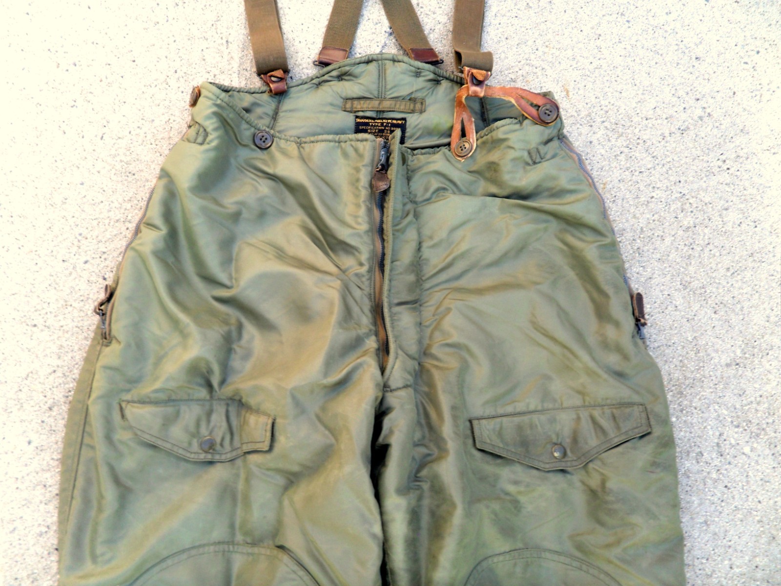 Vtg 50s US Air Force Type F-1 Aircrew Trousers Flight Pants Sz 36 Crown Zipper