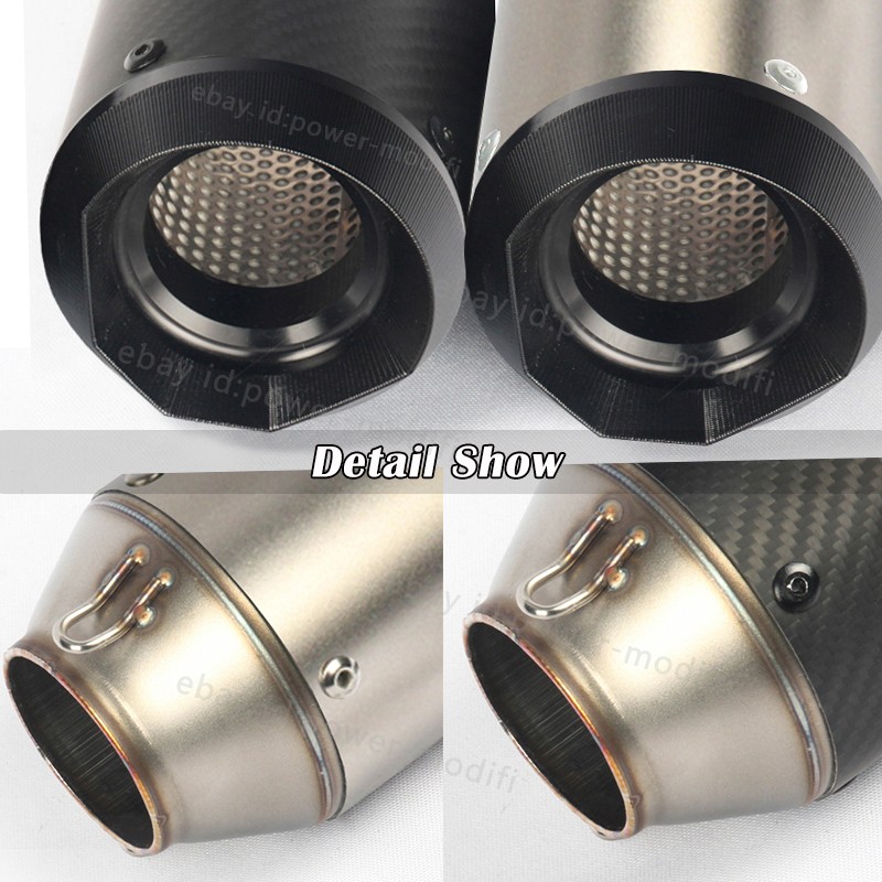 38-51mm Universal Motorcycle Exhaust Mufflers Pipe Carbon Tips For Yamaha Suzuki