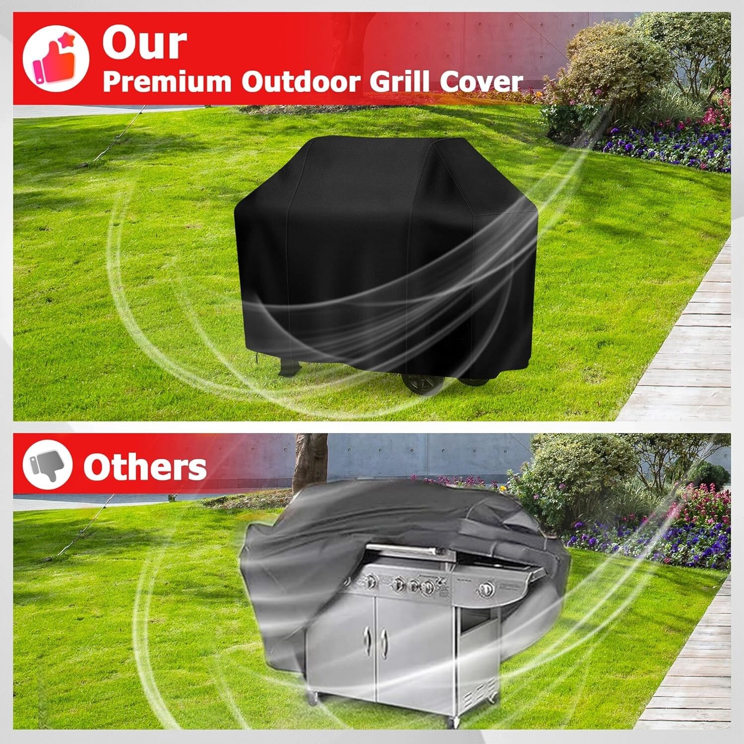 iCOVER 55 in BBQ Gas Grill Cover for Weber Char-Broil Brinkmann Holland JennAir