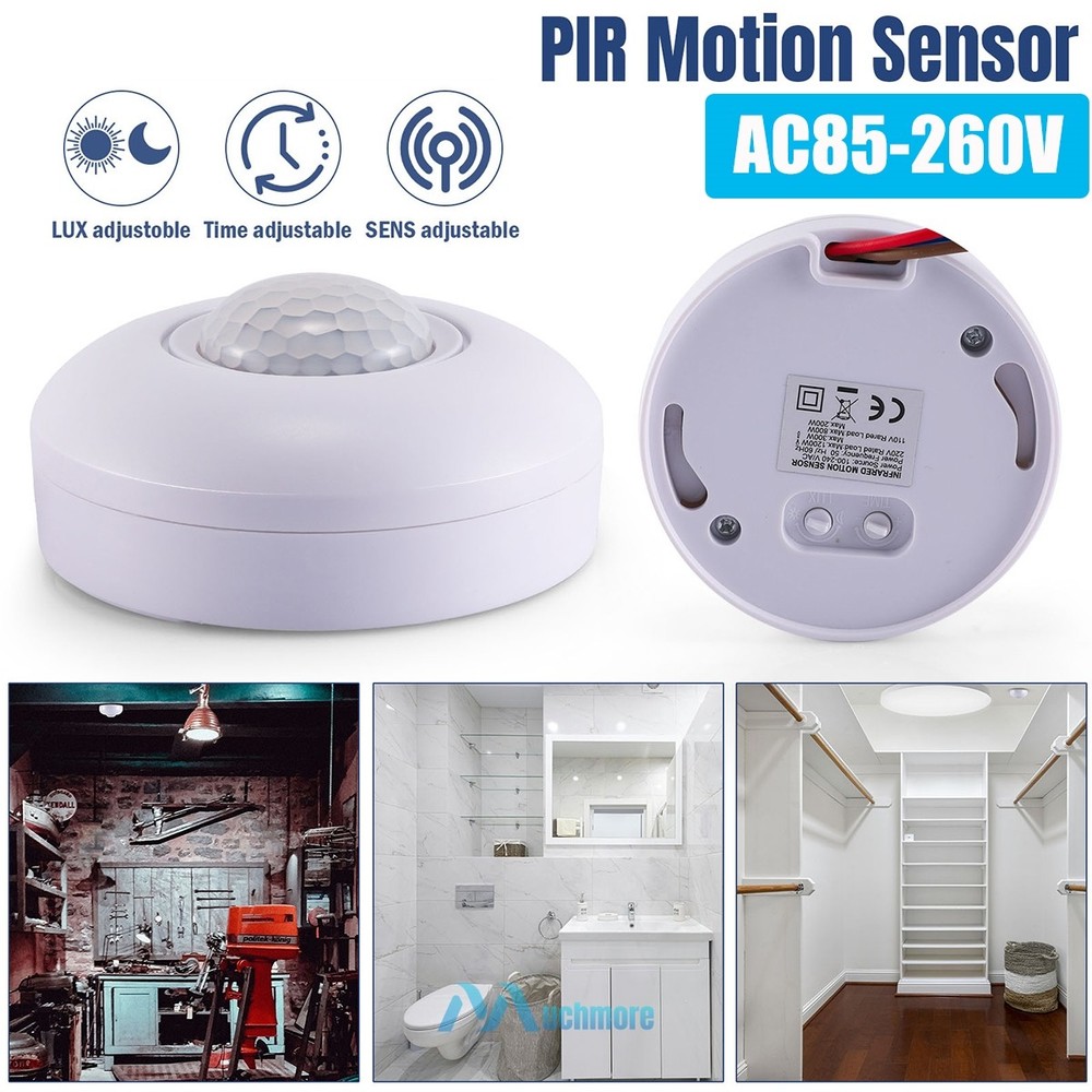 2Pcs 360° Infrared PIR Motion Induction Sensor LED Ceiling Light Switch 85V-265V