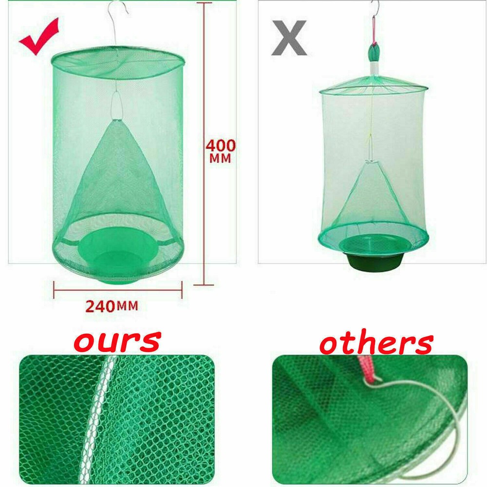 2Pack Fly Trap Ranch Reusable Catcher Killer Cage Net Pest Bug Catch Fly Cather