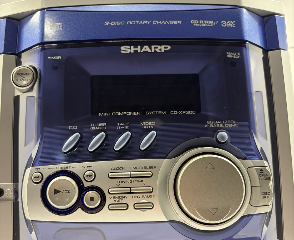 Sharp CD-XP300 Mini Component Stereo System w/ Speakers and Remote – For Parts