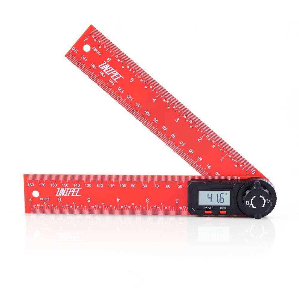 Digital Angle Finder Protractor, 7" / 200 mm Measuring Tool with Red