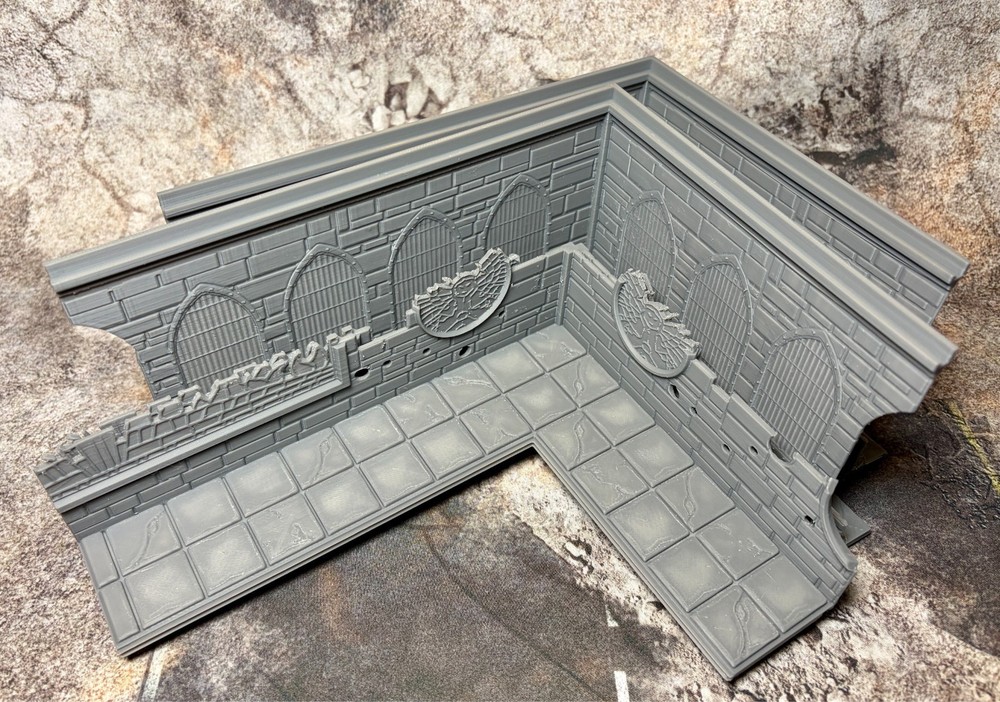 Plastic UKTC 40k Terrain Medium L Ruins (2 Piece) Easy stack system - Tournament
