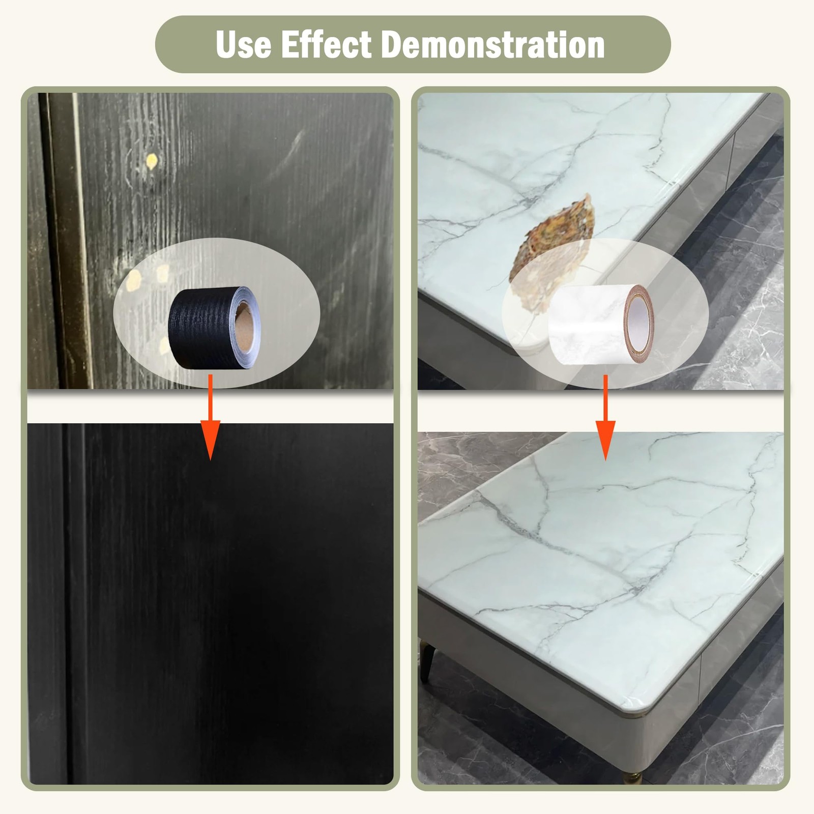 Audvln Wood Grain Repair Tape, 2" x 32ft Self Adhesive Tape 2.0 in, Walnut