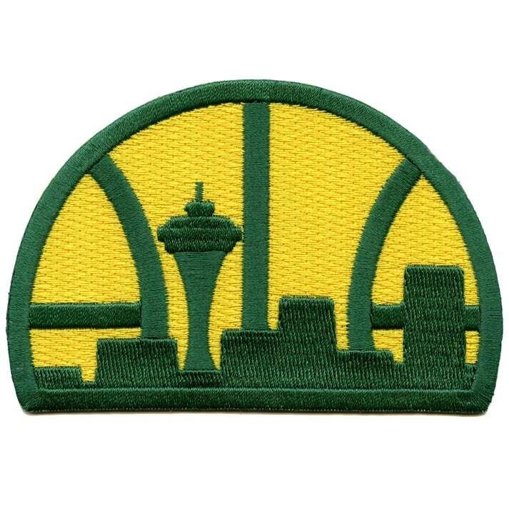 Seattle Skyline Basketball Patch  SuperSonics Inspired Embroidered Iron-On Patch