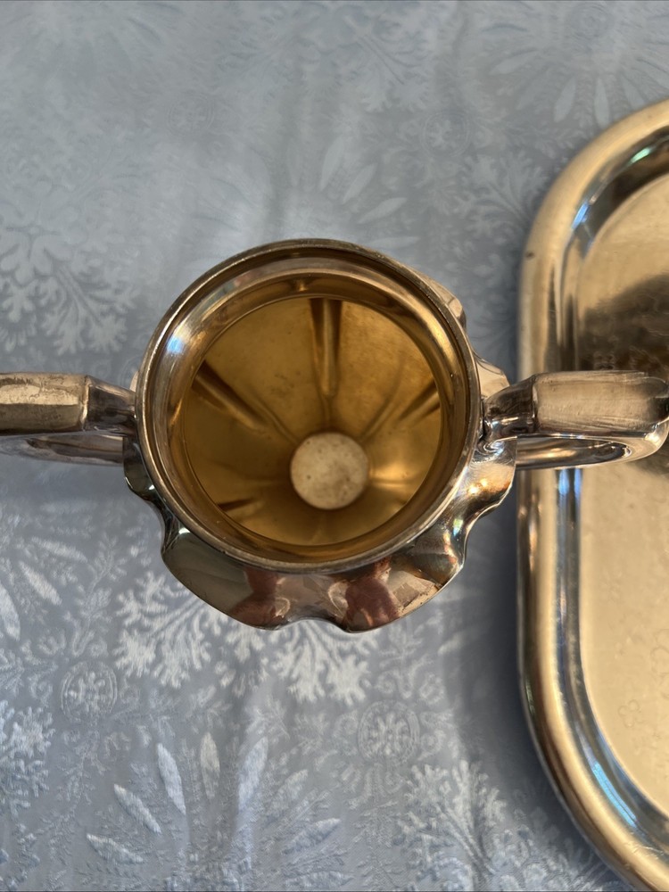 Antique Silver Plate Tea Set / Service By Wallace Bros Silver Co, Monogrammed