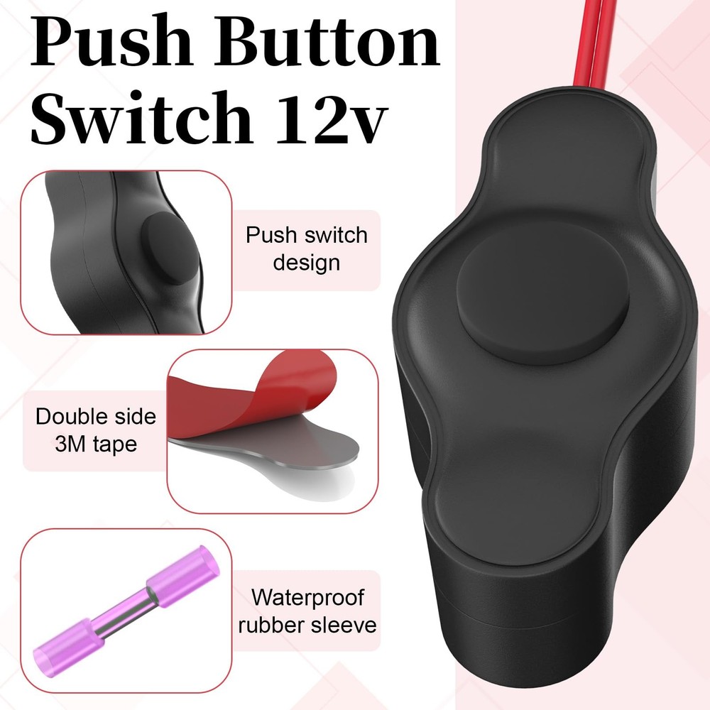 12V Waterproof On Off Switch, Inline Switch 12V with Quick Connector, Motorcy...