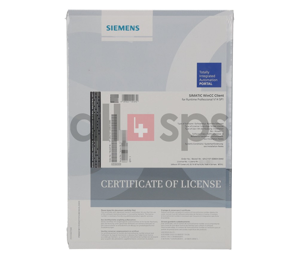 SIMATIC WINCC CLIENT FOR RUNTIME PROF. V14 - 6AV2107-0DB04-0AA0 (NS)