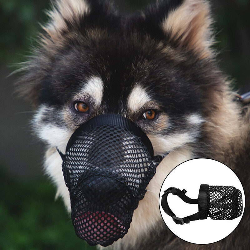 Dog Muzzle Anti Stop Bite Barking Chewing Mesh Mask Training Pet Small Large US