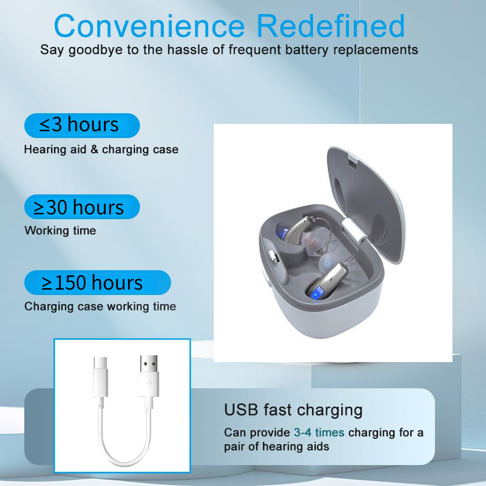 OTC Digital Hearing Aids For Seniors Adults Rechargeable With Noise Cancelling